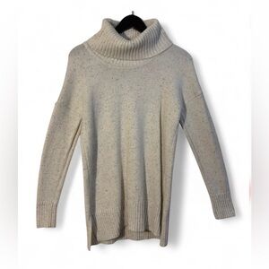 Nicole Miller Speckled Cream Turtleneck Sweater Dress